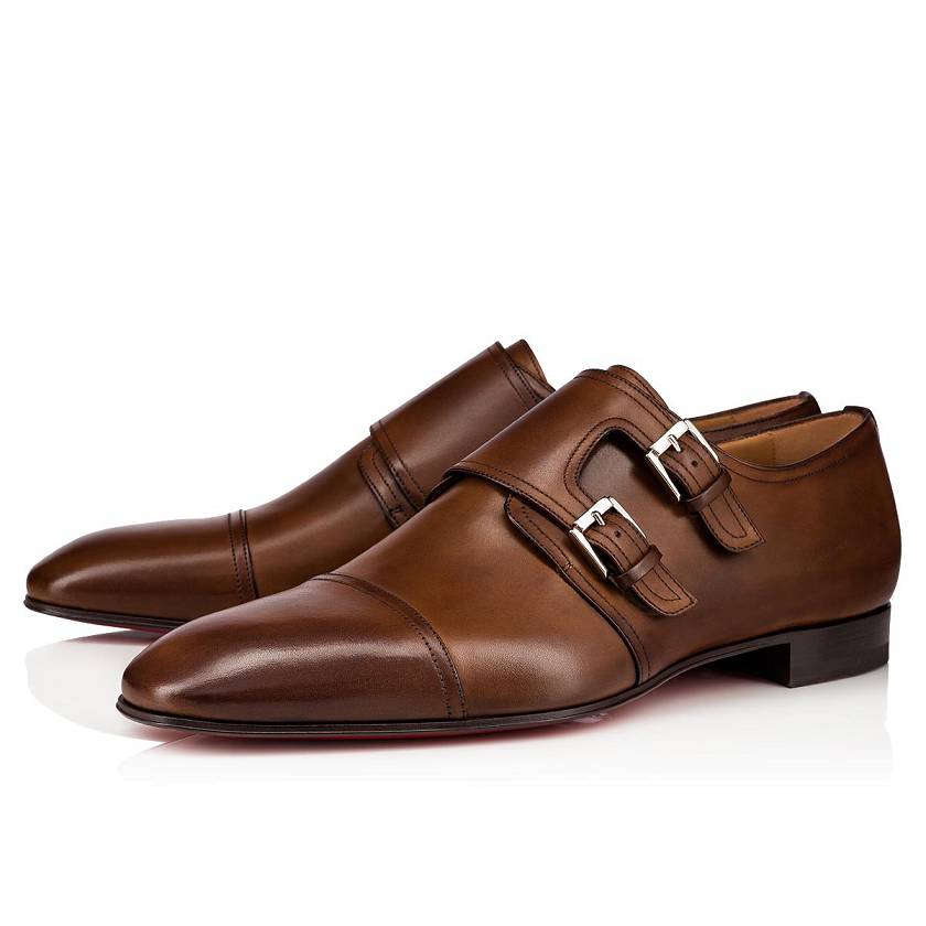 Men's Christian Louboutin Mortimer Calf Dress Shoes - Brown [4512-903]